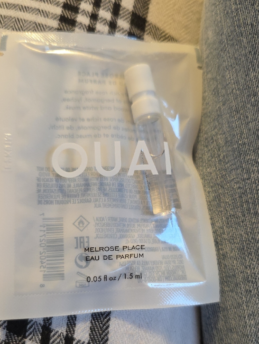 3 ×OUAI Melrose Place Eau de Parfum Sample - Clear Bottle with White Cap